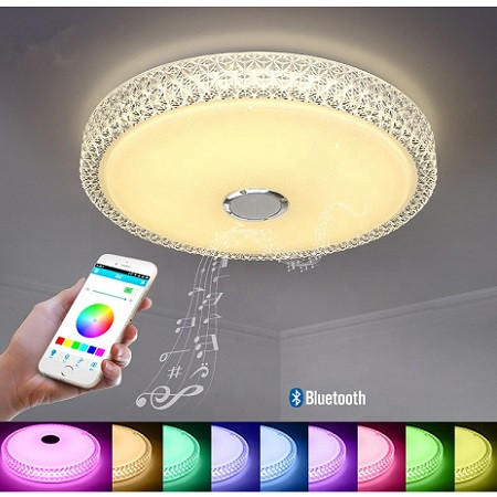 Smart Lamp - Intelligens RGBW mennyezeti lámpa Bluetooth hangszóróval, 3000-6500K